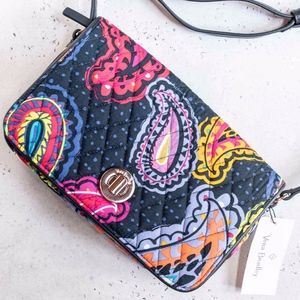 NWT Vera Bradley Blue Paisley Shoulder Strap Purse